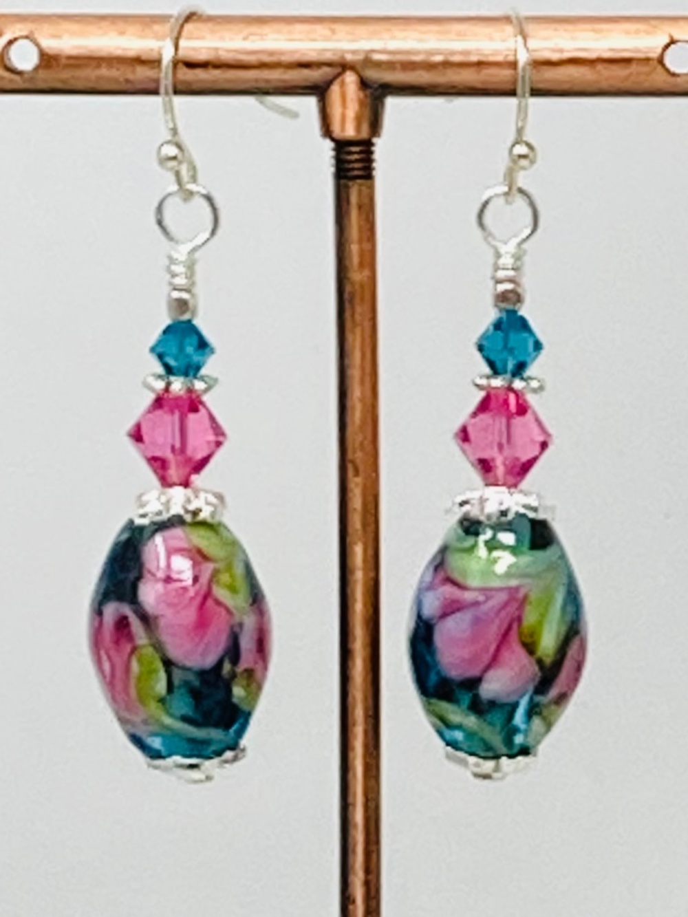 Floral Lampwork earrings